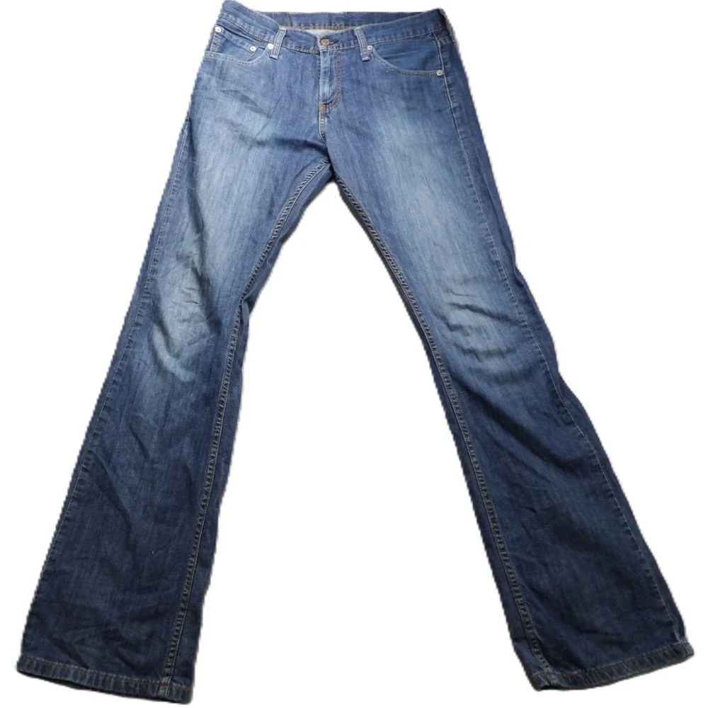 Levi 527 Bootcut Jeans Denim Men W30xL34 Blue Workwear Cotton Classic Pants Logo